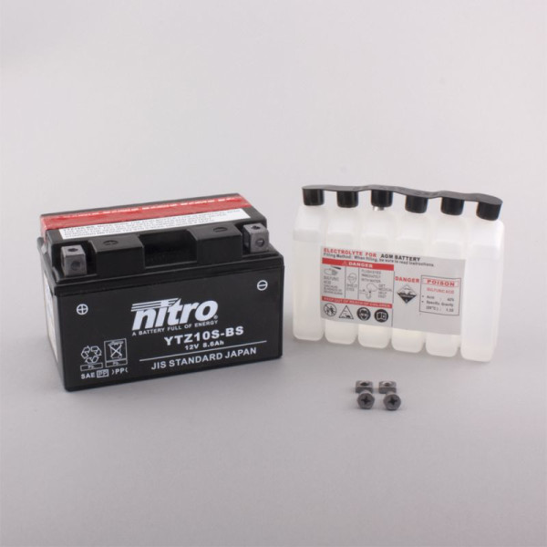 NITRO Batterie YTZ10S 12 Volt Geltechnologie Wartungsfrei gefüllt und geladen 