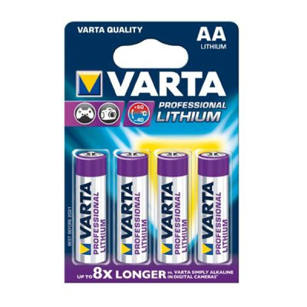 Varta Professional Lithium L91 Mignon AA Batterie (4er Blister)