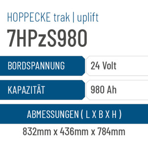 Hoppecke trak | uplift - 7HPzS980 - 980AH - 24V