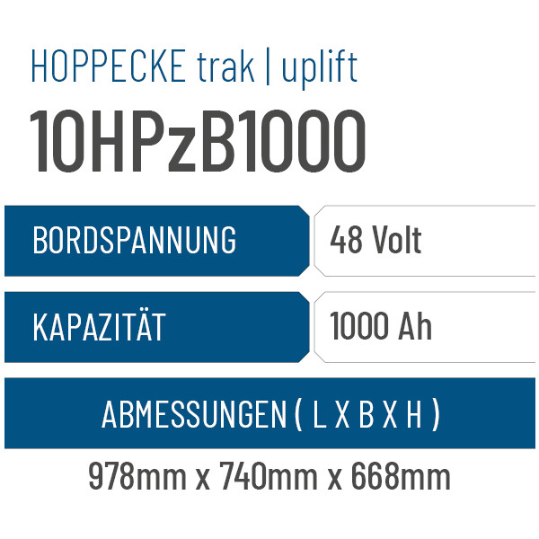 Hoppecke trak | uplift - 10HPzB1000 - 1000AH - 48V