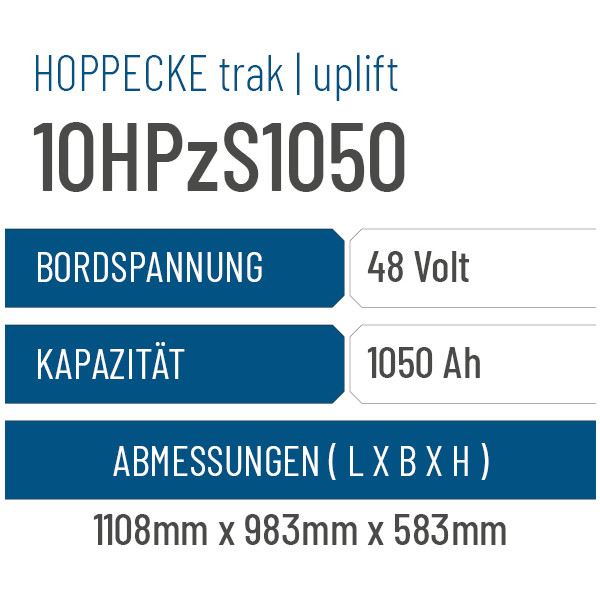 Hoppecke trak | uplift - 10HPzS1050 - 1050AH - 48V