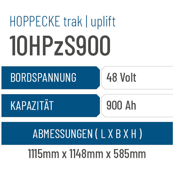 Hoppecke trak | uplift - 10HPzS900 - 900AH - 48V