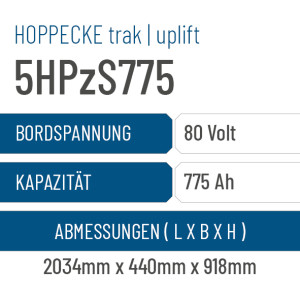 Hoppecke trak | uplift - 5HPzS775 - 775AH - 80V