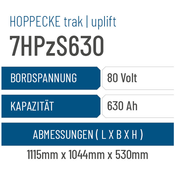 Hoppecke trak | uplift - 7HPzS630 - 630AH - 80V