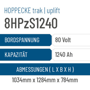 Hoppecke trak | uplift - 8HPzS1240 - 1240AH - 80V