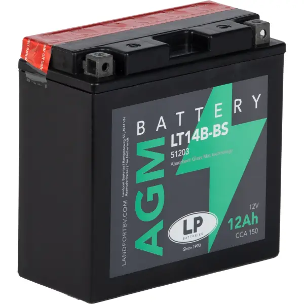 LP AGM mit Säurepack LT14B-BS - 12V - 12AH - 150A (EN)