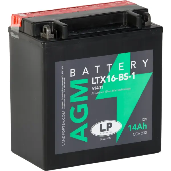 LP AGM mit Säurepack LTX16-BS-1 - 12V - 14AH - 230A (EN)
