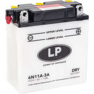 LP Batterie mit Säurepack 6N11A-3A - 6V - 11AH - 80A...