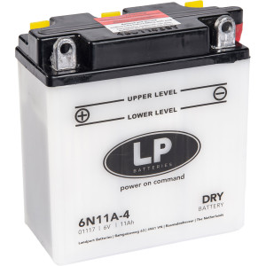 LP Batterie mit Säurepack 6N11A-4 - 6V - 11AH - 80A...