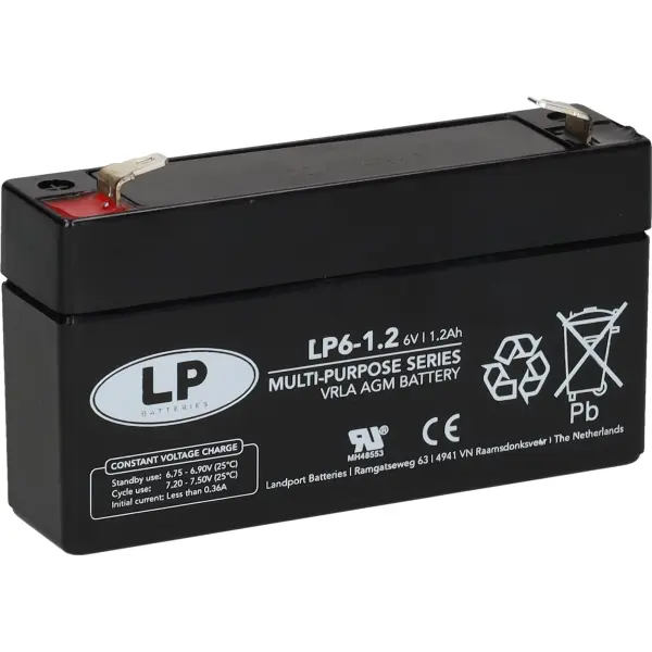 Bleiakku LP6-1,2 T1 - 6V - 1,2AH