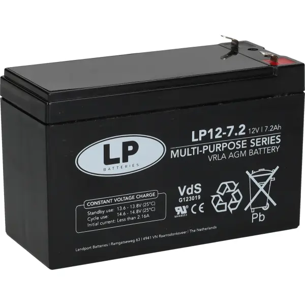 Bleiakku LP12-7,2 T1 VDS - 12V - 7,2AH