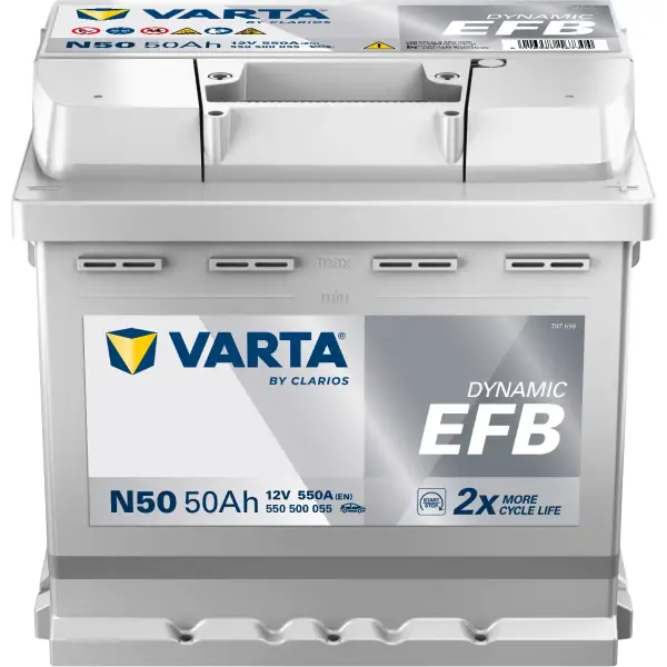 VARTA Dynamic EFB - N50 12V - 50AH - 550A (EN)