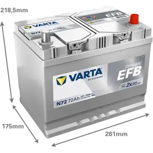 VARTA Dynamic EFB - N72 - 12 V - 72AH - 760A (EN)