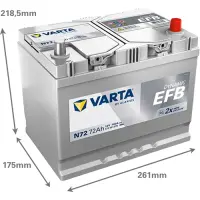 VARTA Dynamic EFB - N72 - 12 V - 72AH - 760A (EN)
