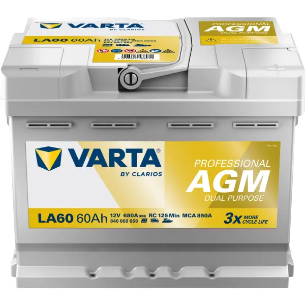 VARTA Professional Dual Purpose AGM - LA60 - 12V - 60AH - 68