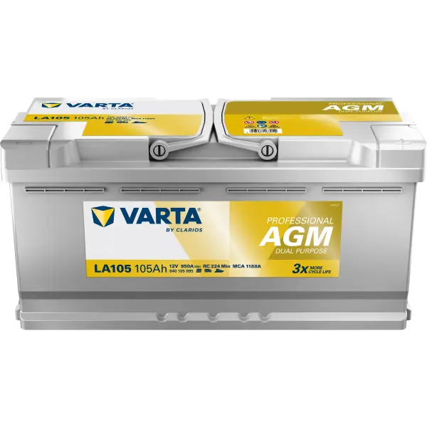 VARTA Professional Dual Purpose AGM - LA105 - 12V - 105AH - 